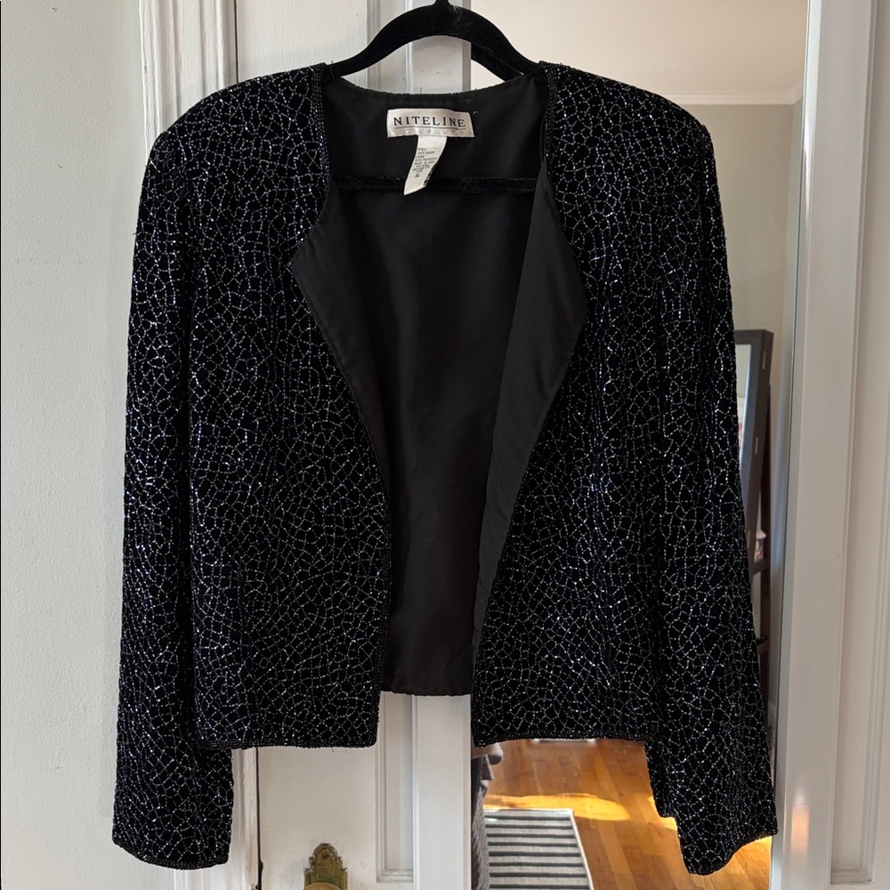 Niteline Women's Black Beaded Blazer